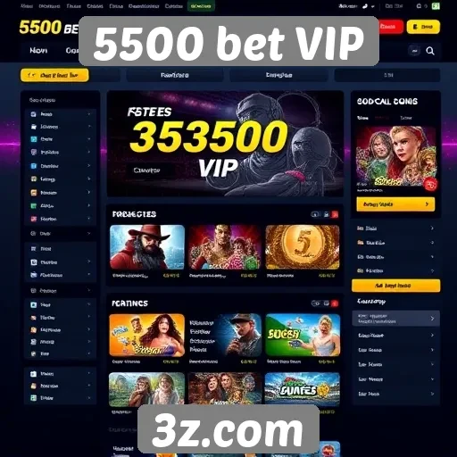 Interface e usabilidade do site 5500 bet VIP